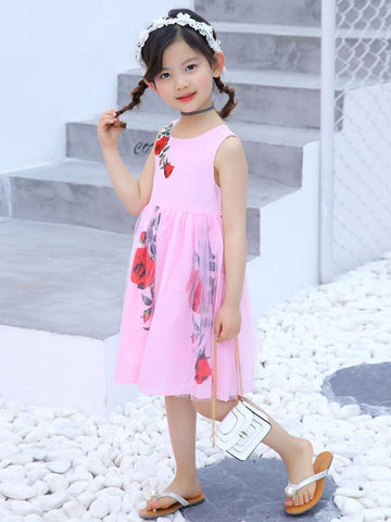 Ericdress Floral Print Bowknot 's Sleeveless Summer Dress img 1